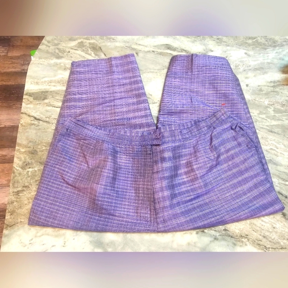 August Max Woman 22W Purple Silk Dress Pants Wide Leg Lined Career
